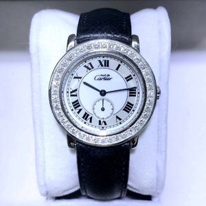 CARTIER RONDE Quartz 32mm Silver 1.33TCW DIAMOND Watch